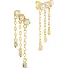 Sterling Forever Rhiannon Cultured Pearl & Cubic Zirconia Drop Earrings In Gold