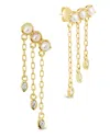 Sterling Forever Rhiannon Cultured Pearl & Cubic Zirconia Drop Earrings In Gold
