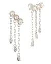 Sterling Forever Rhiannon Cultured Pearl & Cubic Zirconia Drop Earrings In Metallic
