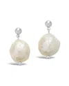 Sterling Forever Large Baroque Pearl Drop Studs