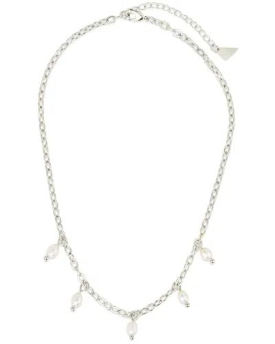 Sterling Forever Rhodium Plated 6-7mm Pearl Dottie Choker Necklace