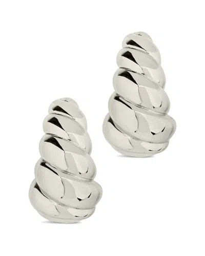 Sterling Forever Rhodium Plated Bobine Studs In Metallic