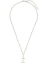 Sterling Forever Rhodium Plated Braided Initial Pendant Necklace (a-z) In Metallic