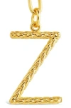 Sterling Forever Rhodium Plated Braided Initial Pendant Necklace In Gold-z