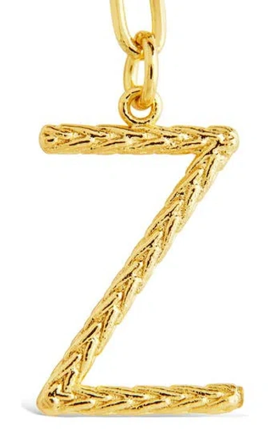 Sterling Forever Rhodium Plated Braided Initial Pendant Necklace In Gold-z