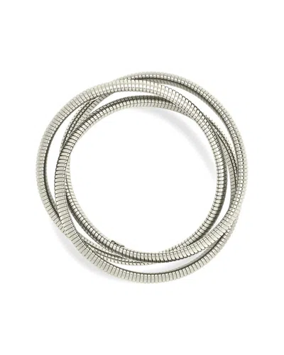 Sterling Forever Rhodium Plated Briar Stacking Link Stretch Bracelet