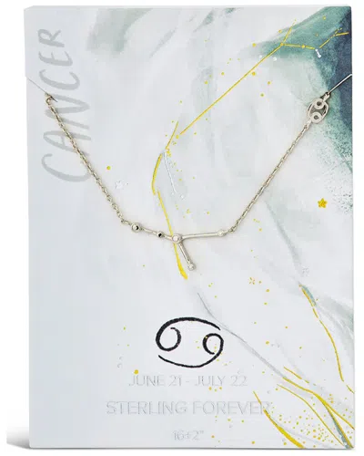 Sterling Forever Rhodium Plated Cancer Pendant Necklace