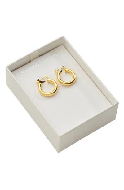 Sterling Forever Rhodium Plated Chunky Tube Hoop Earrings In Gold