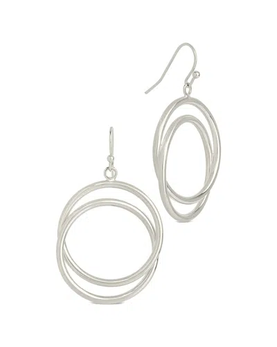 Sterling Forever Claudie Interlocking Circle Dangle Earrings In Metallic