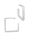 Sterling Forever Square Cuban Link Hoops
