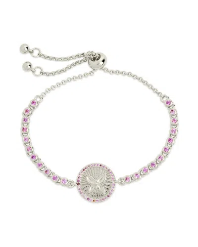 STERLING FOREVER STERLING FOREVER RHODIUM PLATED CZ BINDI BUTTERFLY BOLO BRACELET