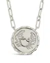 Sterling Forever Rhodium Plated Cz Bold Link Cancer Zodiac Necklace