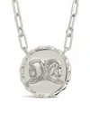 Sterling Forever Rhodium Plated Cz Bold Link Gemini Zodiac Necklace