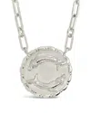 Sterling Forever Rhodium Plated Cz Bold Link Pisces Zodiac Necklace