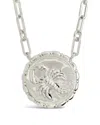 Sterling Forever Rhodium Plated Cz Bold Link Scorpio Zodiac Necklace