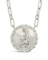 Sterling Forever Rhodium Plated Cz Bold Link Virgo Zodiac Necklace