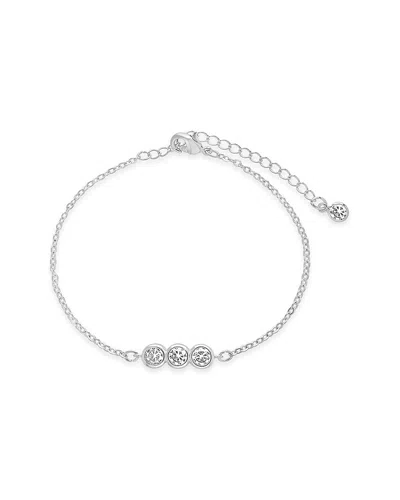 Sterling Forever Rhodium Plated Cz Bracelet