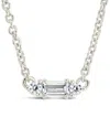 Sterling Forever Rhodium Plated Cz Clear Amara Pendant Necklace