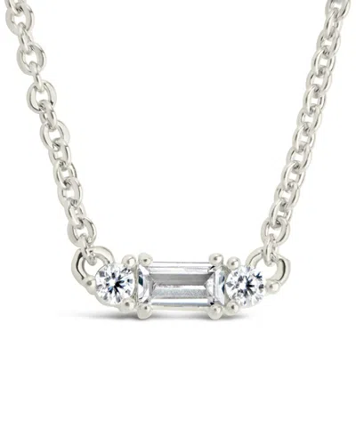 STERLING FOREVER STERLING FOREVER RHODIUM PLATED CZ CLEAR AMARA PENDANT NECKLACE
