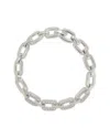 Sterling Forever Rhodium Plated Cz Fiona Statement Chain Bracelet