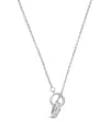 Sterling Forever Rhodium Plated Cz Interlocking Circle Pendant Necklace