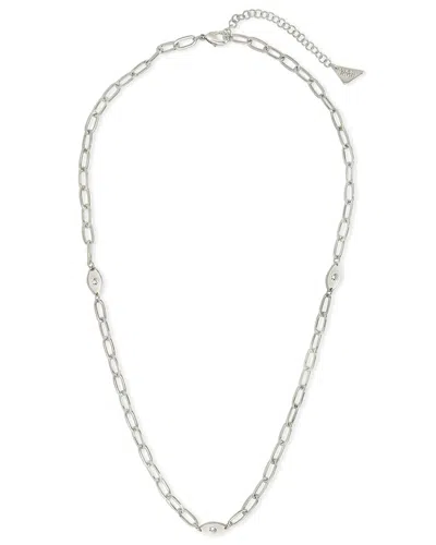 Sterling Forever Rhodium Plated Cz Karma Evil Eye Station Necklace