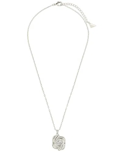 Sterling Forever Rhodium Plated Cz Mireille Pendant Necklace In White