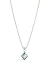 Sterling Forever Rhodium Plated Cz Pendant Necklace