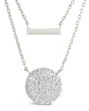 Sterling Forever Rhodium Plated Cz Vivian Layered Necklace
