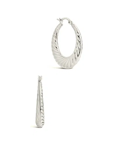 Sterling Forever Rhodium Plated Delia Hoops