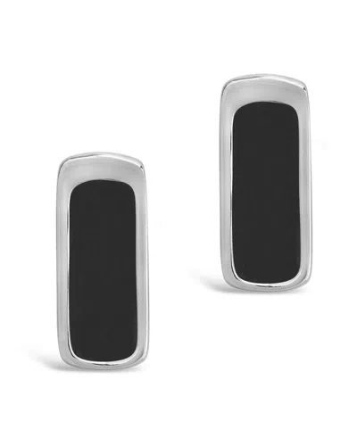 Sterling Forever Rhodium Plated Enamel Bar Studs