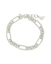 Sterling Forever Rhodium Plated Fianna Mixed Chain Link Bracelet