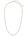 STERLING FOREVER STERLING FOREVER RHODIUM PLATED FIORA CHAIN NECKLACE