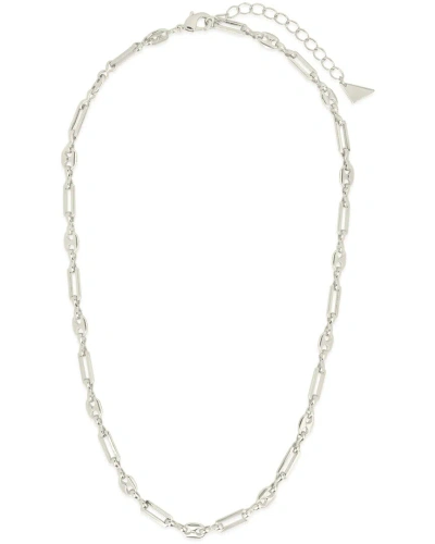 Sterling Forever Rhodium Plated Fiora Chain Necklace In Metallic