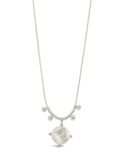 Sterling Forever Fleur Necklace In Grey
