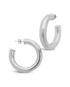 Sterling Forever Rhodium Plated Hollow Hoops