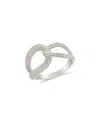 Sterling Forever Rhodium Plated Interlocking Chain Ring