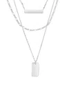 Sterling Forever Rhodium Plated Layered Necklace