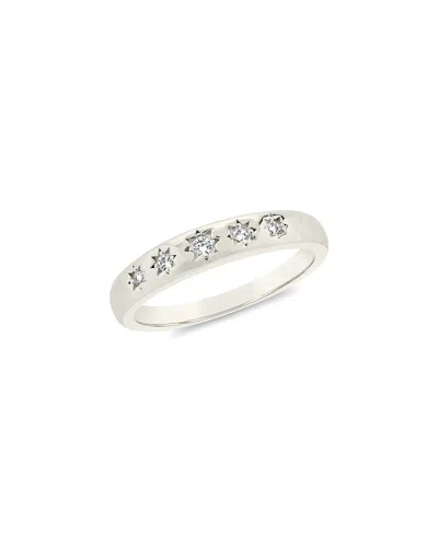 STERLING FOREVER STERLING FOREVER RHODIUM PLATED LENNON HALF-ETERNITY RING