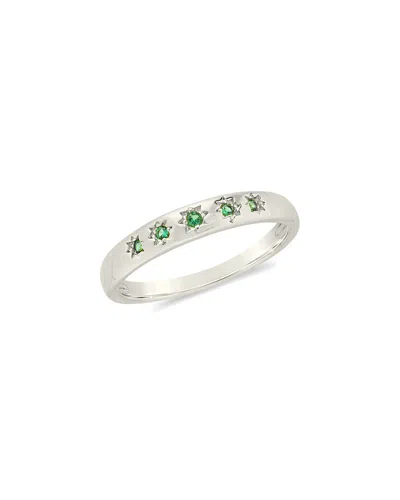 STERLING FOREVER STERLING FOREVER RHODIUM PLATED LENNON HALF-ETERNITY RING