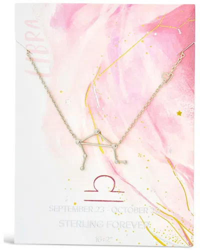 Sterling Forever Rhodium Plated Libra Pendant Necklace