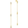 Sterling Forever Rhodium Plated Lillian Cz Drop Stud Earrings In Gold