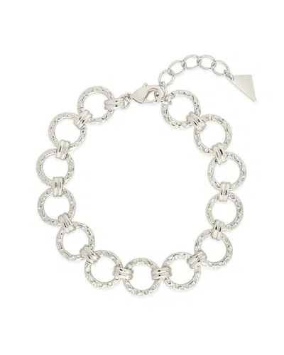 STERLING FOREVER STERLING FOREVER RHODIUM PLATED MOLTEN CHAIN BRACELET