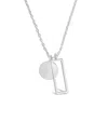 Sterling Forever Open Rectangle & Circle Pendant Necklace