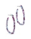 Sterling Forever Rhodium Plated Resin Hoops