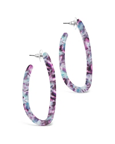 Sterling Forever Rhodium Plated Resin Hoops