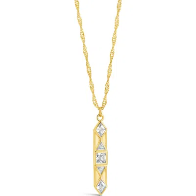 Sterling Forever Rhodium Plated Romilly Cz Necklace In Gold