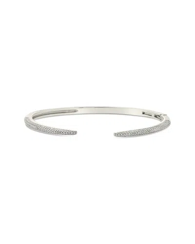 Sterling Forever Rhodium Plated Small Spike Cuff Bracelet