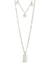 Sterling Forever Rhodium Plated Tag & Disc Necklace