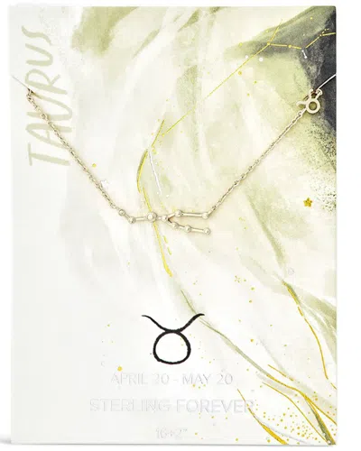 Sterling Forever Rhodium Plated Taurus Pendant Necklace